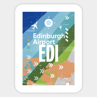 EDI Edinburgh airport code Sticker